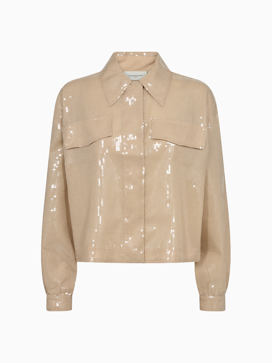 Paillettenjacke TRUCKER in Creme von Copenhagen Muse